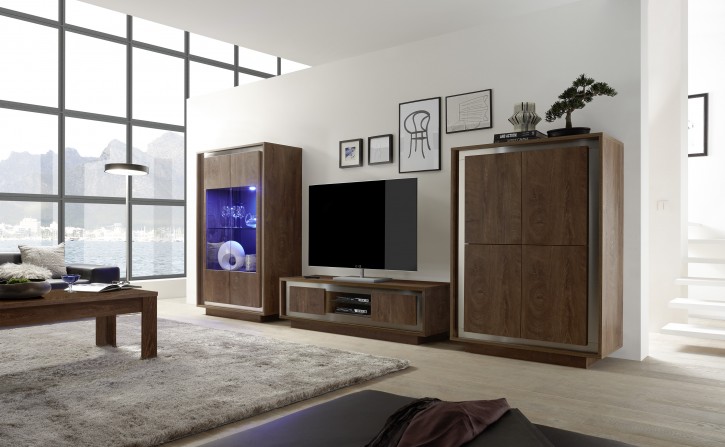 Wohnzimmer Set Sero in eiche cognac