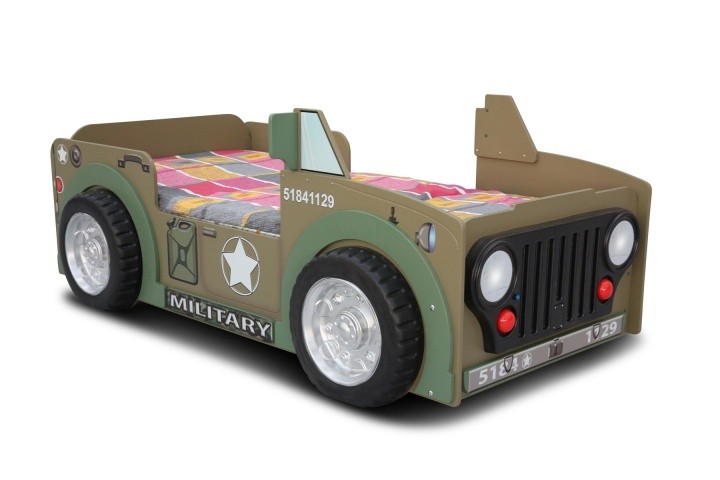 Kinder Autobett Jepi Grün mit LED inkl Matratze und Lattenrost