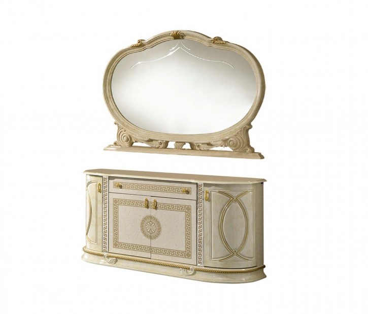 New Venus Sideboard Buffetschrank mit Spiegel in Beige gold Barock Klassik
