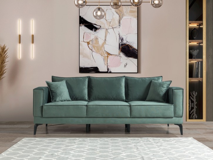 Couch Pandi 3-Sitzer Sofa in grün