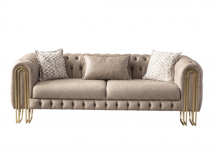 Couch 3-Sitzer Hero Chesterfield Polster Nubuk