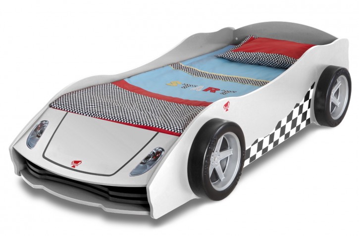 Autobett Turbo Cup weiss mit für Kinderzimmer Bett