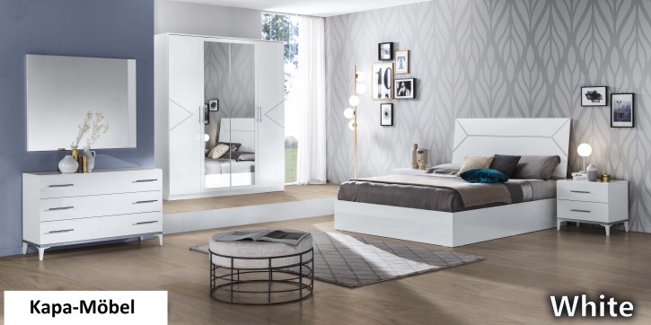 Schlafzimmer Elegance in weiss modern