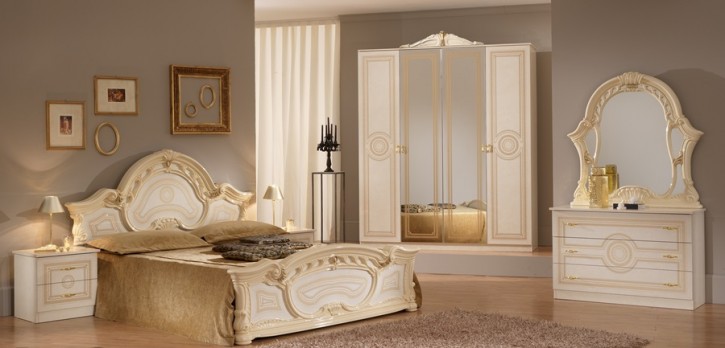 Schlafzimmer Sara in beige Barock
