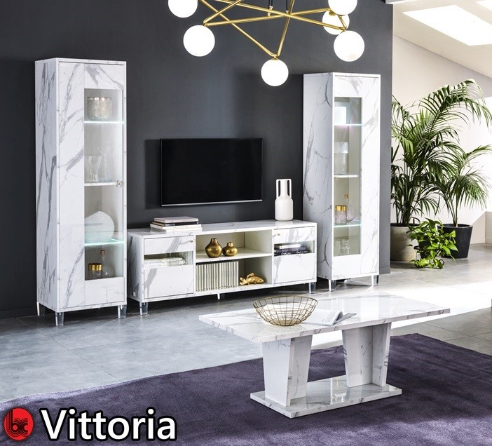 Wohnzimmer Vittoria in weiss marmor