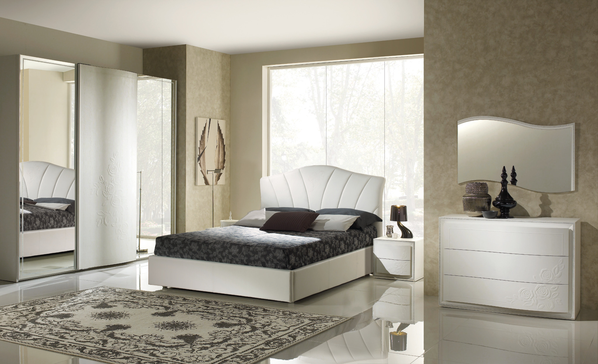 Schlafzimmer Set Canel in Weiß modern Design 10x10 cm / mit