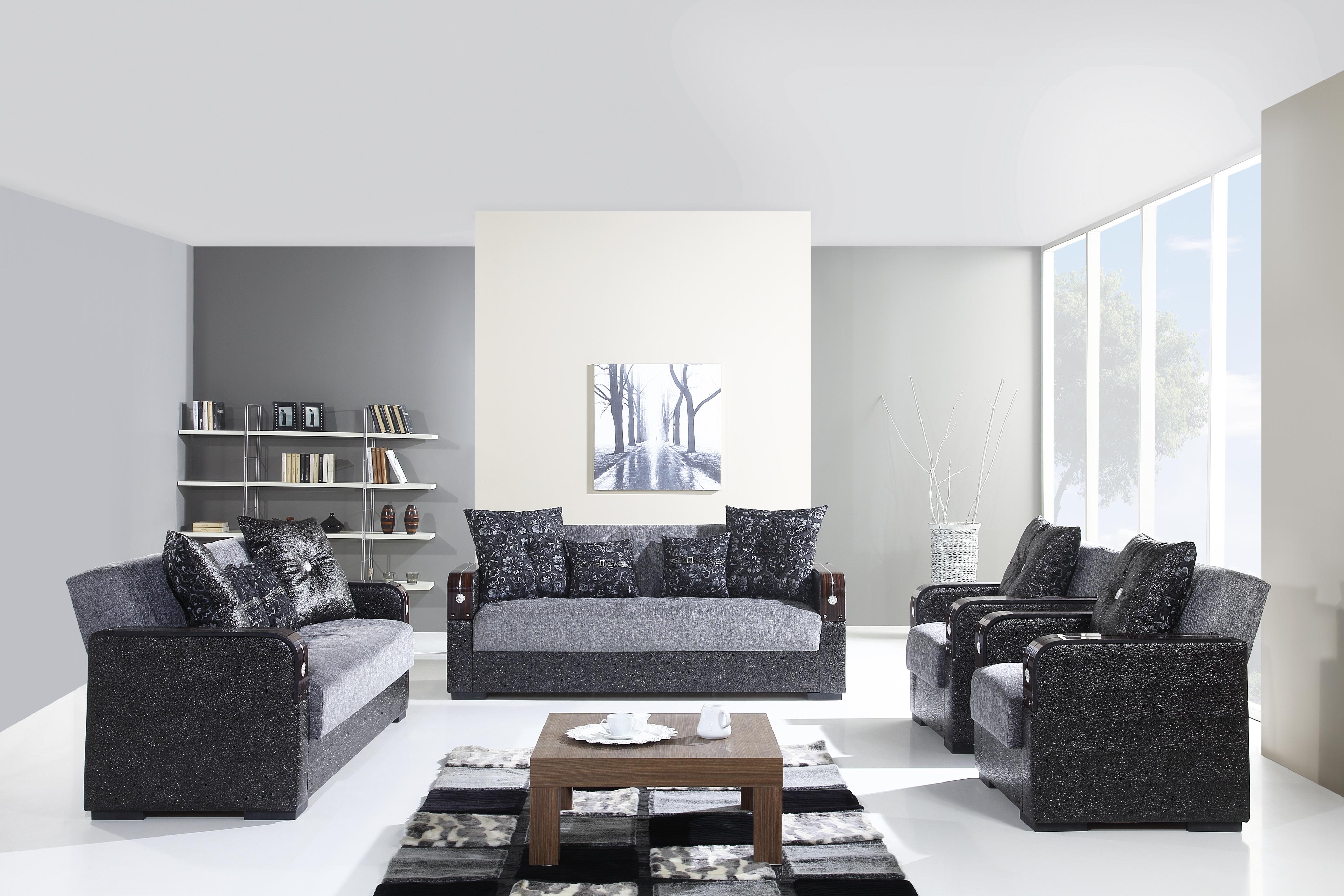 Sofa Garnitur 3 Teilig Grau
