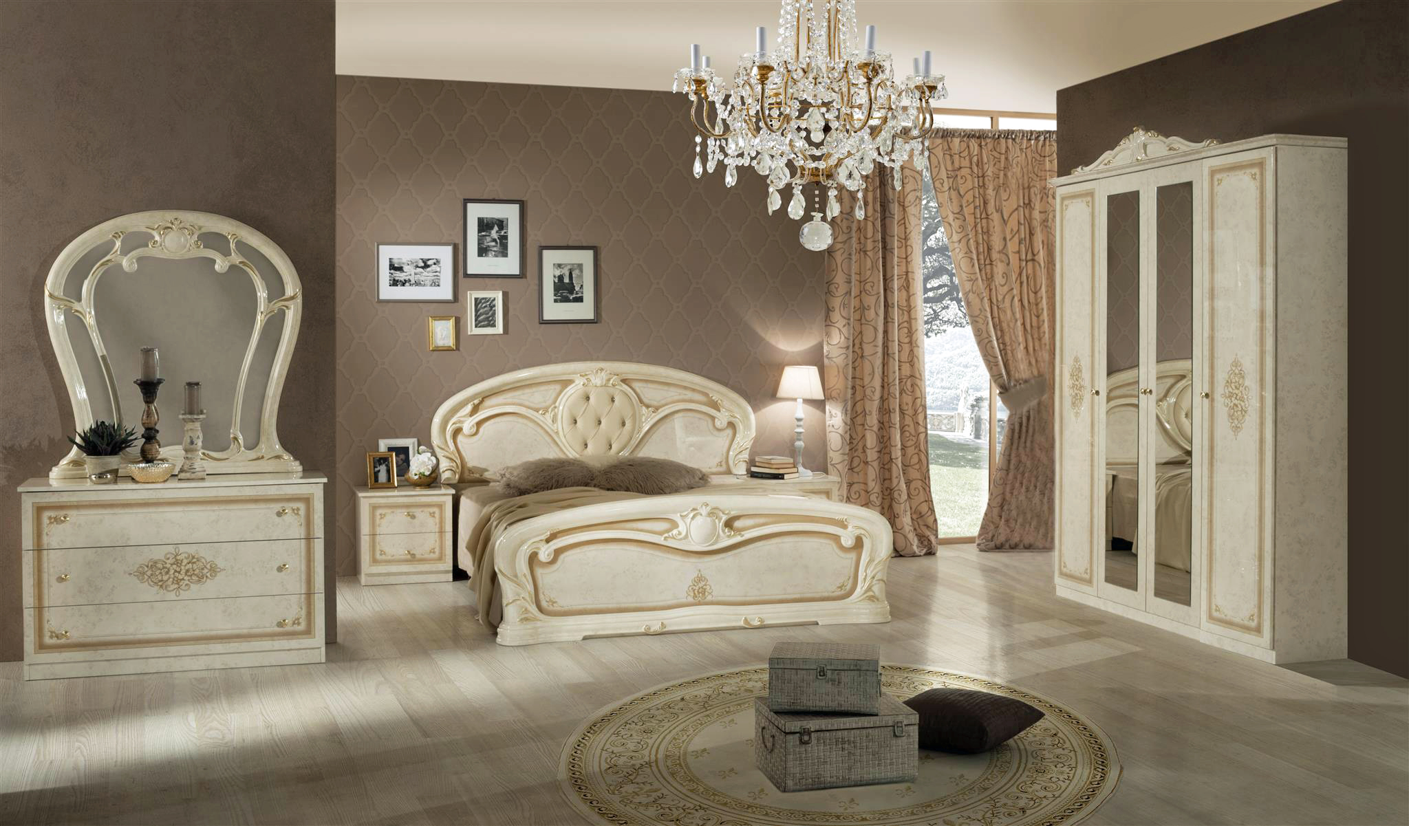 Schlafzimmer Christina In Beige Gold Klassisch Design 7