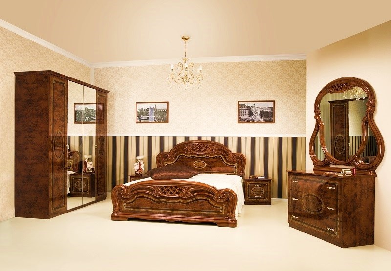 Schlafzimmer LANA walnuss klassisch Barock Stilmöbel