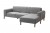 Ecksofa Latte Hainbuche Leinenstoff-Bezug Grau