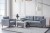 Sofa-Set Kraft 3-teilig Leinenstoff Modern hellgrau