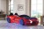 Autobett Luxury Vollversion in rot inkl Lattenrost mit LED und Polsterung Kinder