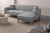 Ecksofa Latte Hainbuche Leinenstoff-Bezug Grau